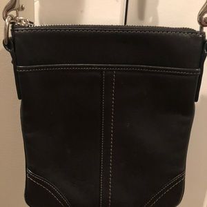 VGUC Coach black leather cross body bag